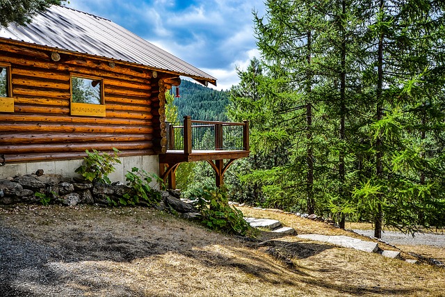 custom log cabin in the mountains