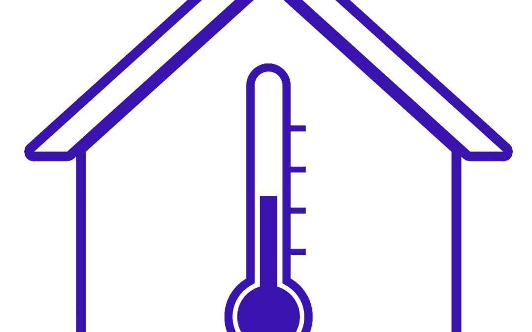 graphic design of thermometer inside house