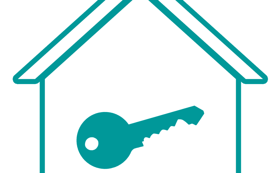 graphic design of key inside house